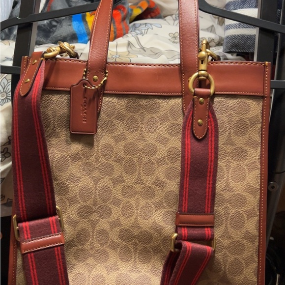 Coach Field Tote Crossbody Signature Canvas Horse & Carriage Bag Tan Truffle - Picture 12 of 12